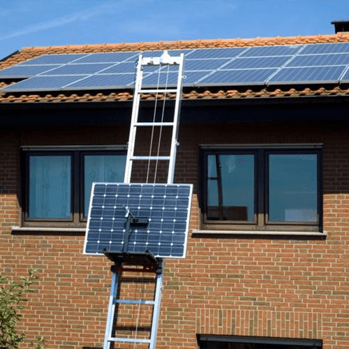 ladder hoist solar panel attachment